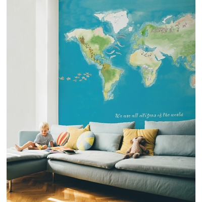 Papier peint panoramique map monde