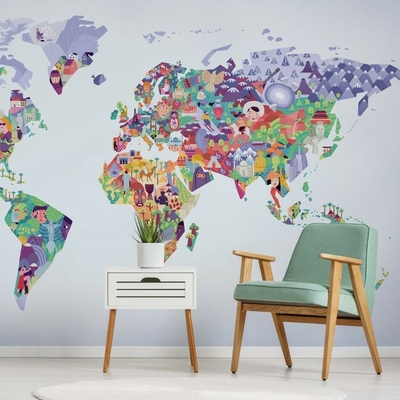 Papier peint panoramique Diversity Map Monde