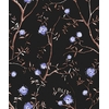 papier-peint-fleuri-sari-coordonne-deco-noir-bleu-detail
