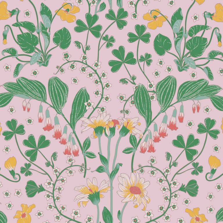 PAPIER PEINT NOBILIS NARCISSE ROSE