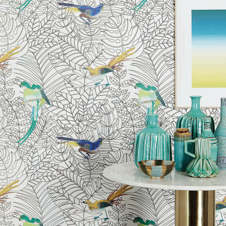 COS140-papier-panoramique-decoration-oiseaux-tropical