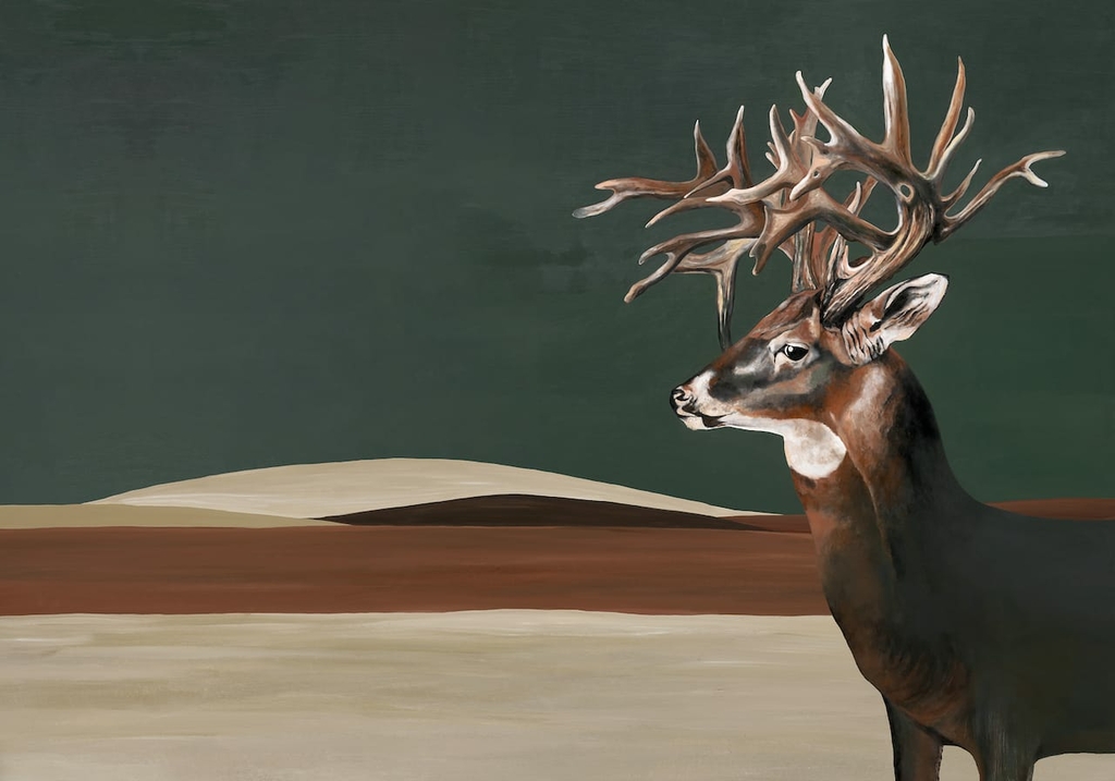 papier-peint-cerf-Great-Deer-Green-9500201