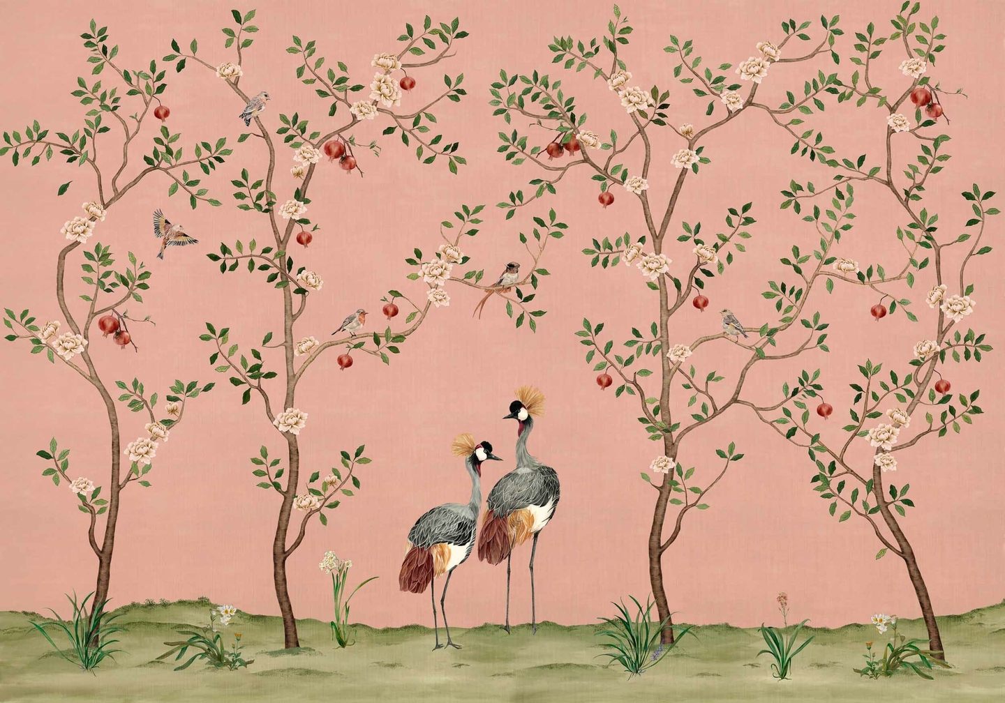 crowned-crane-rose-murals-coordonne