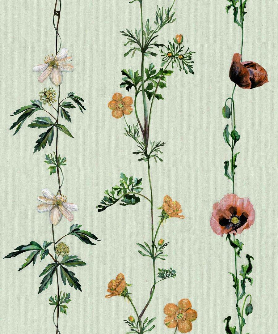 climbing-flowers-melon-wallpaper-coordonne