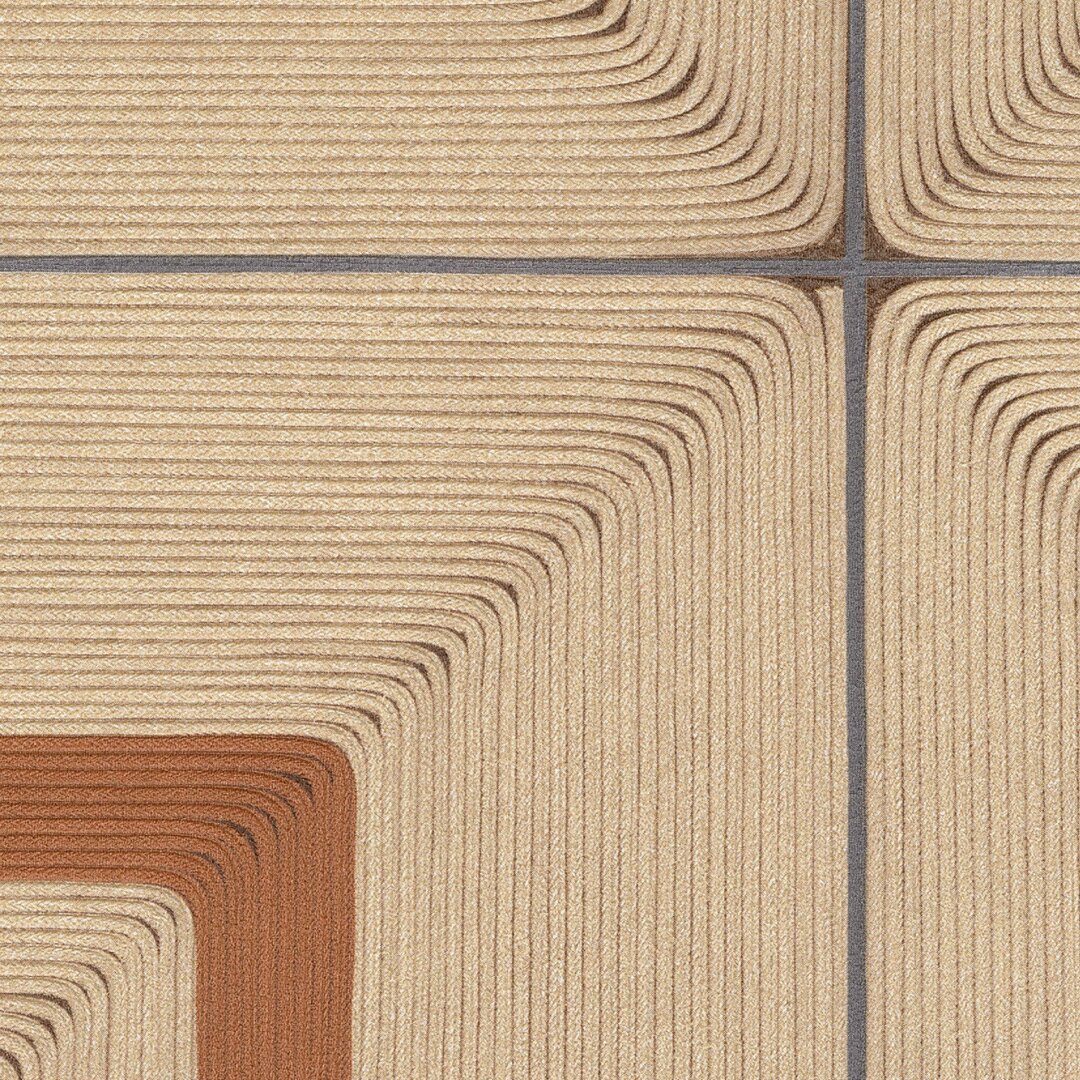 PAPIER PEINT ELITIS Carrés jalonnés BRUN