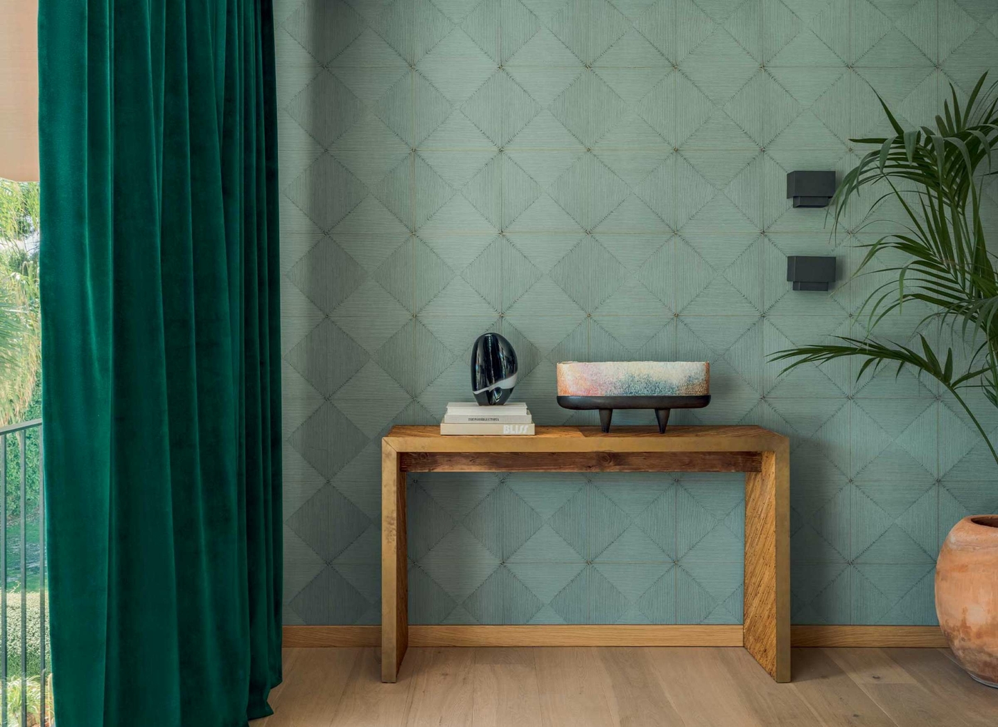 PAPIER PEINT ELITIS SILLAGE CELADON 1