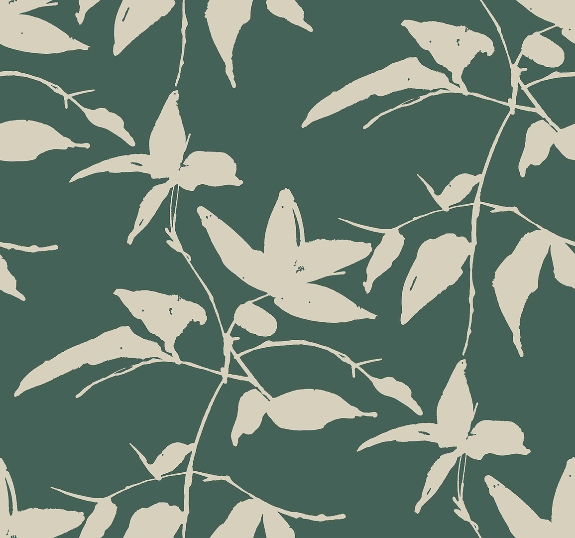 papier-peint-fleur-moderne-vert-coordonne