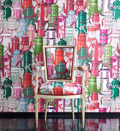 Papier peint blog de le boudoir des etoffes Tapisserie theme paris fille