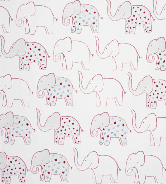 papier-peint-enfant-camengo-summer-camp-elephant-rose