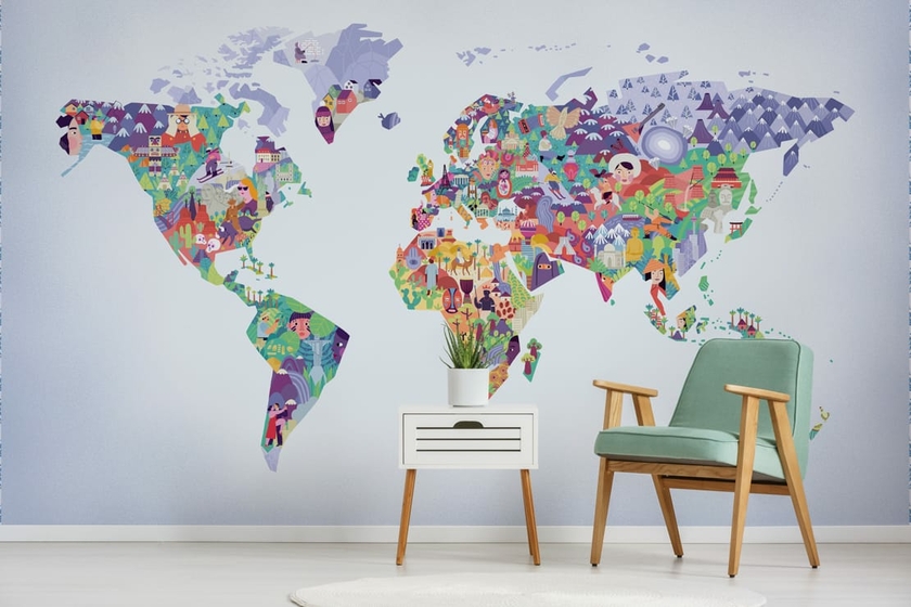 diversity-map-9700060-papier-peint-enfant-carte-monde-couleure