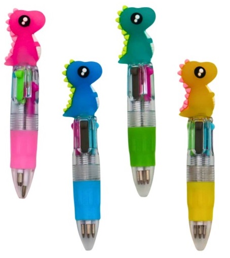 Stylo Bille 4 couleurs Dinosaure