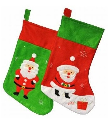 botte-de-noel-pere-noel-verte-ou-rouge