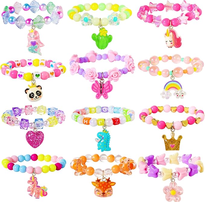 12-BRACELETS-PERLES-FANTAISIE-CADEAU-FILLE