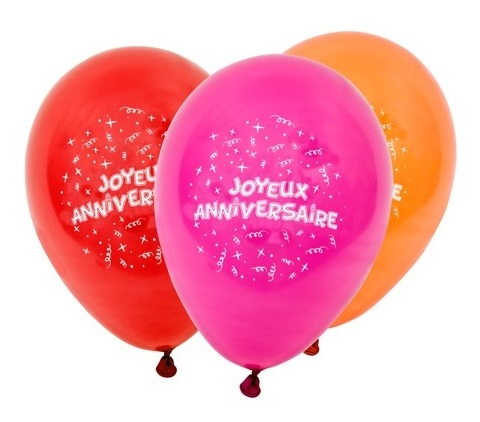 8 Ballons Joyeux Anniversaire