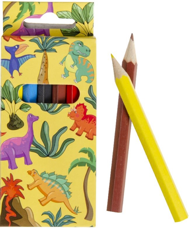 6 Crayons de couleur Dinosaures