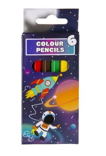 6 Crayons de couleurs Espace