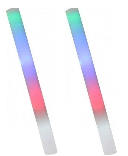 Lot De 2 Bâtons Lumineux LED - 15 Couleurs, Piles Incluses - Pour Fêtes, Concerts, Mariages, Noël