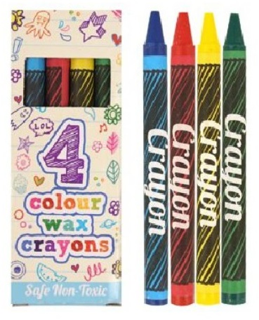 4 Crayons de cire pour coloriage