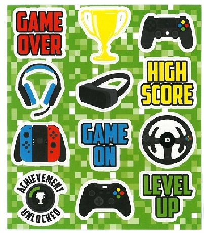 Planche de 12  Stickers Jeux Vidéos