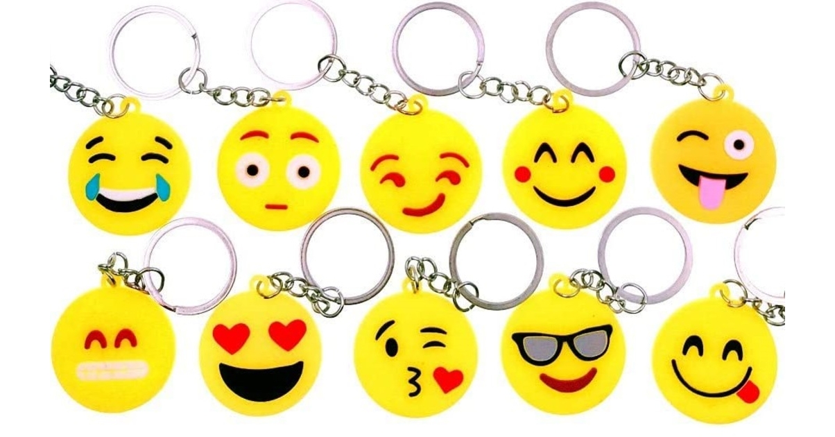 Porte-monnaie Emoji Jaune Avec Porte-clés - Motif Lol Et Cœur, Fille
