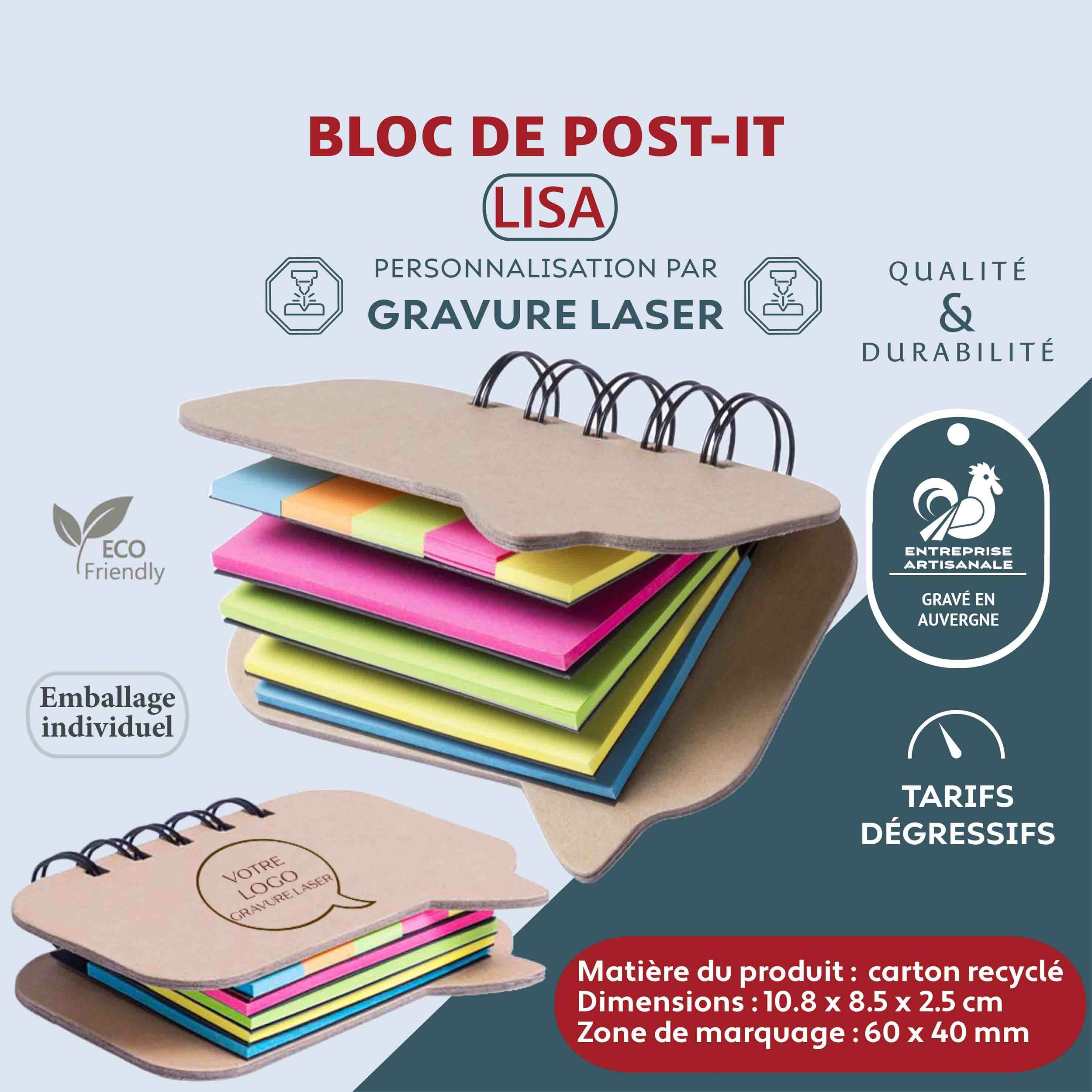Bloc de notes adhésives original à votre image
