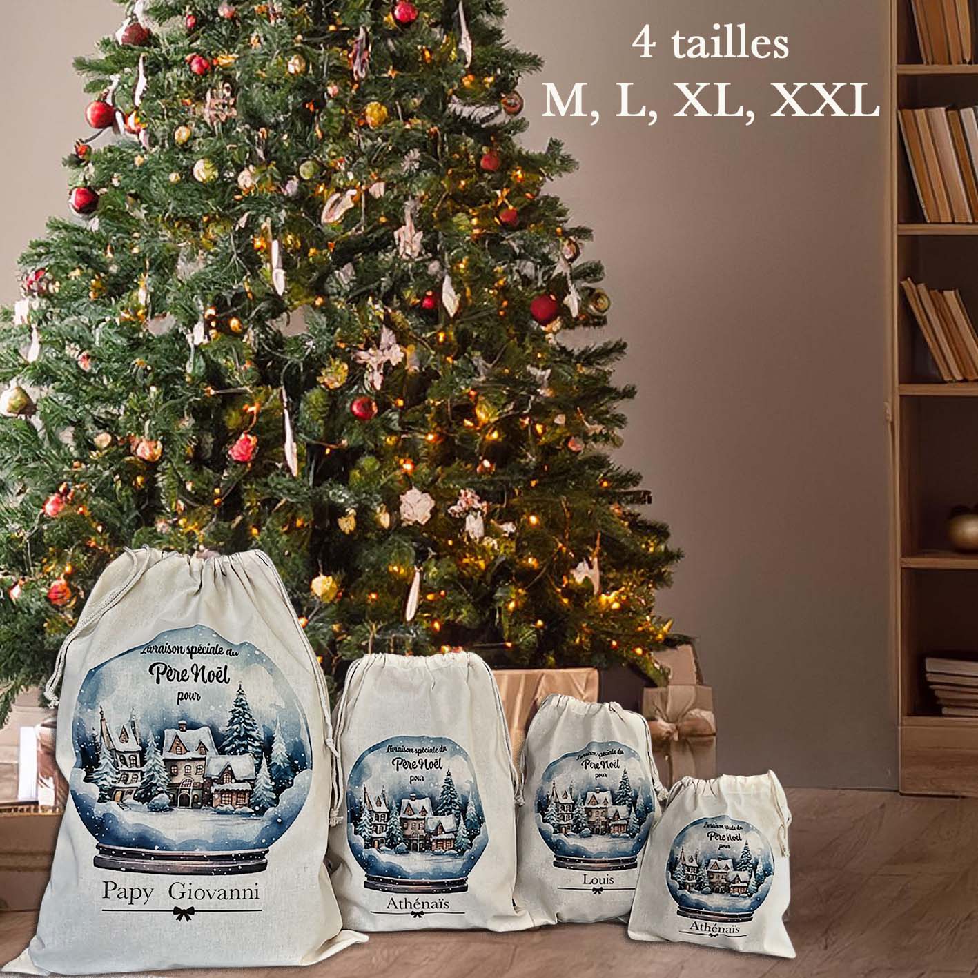 Hotte de Noël Personnalisée, taille au choix