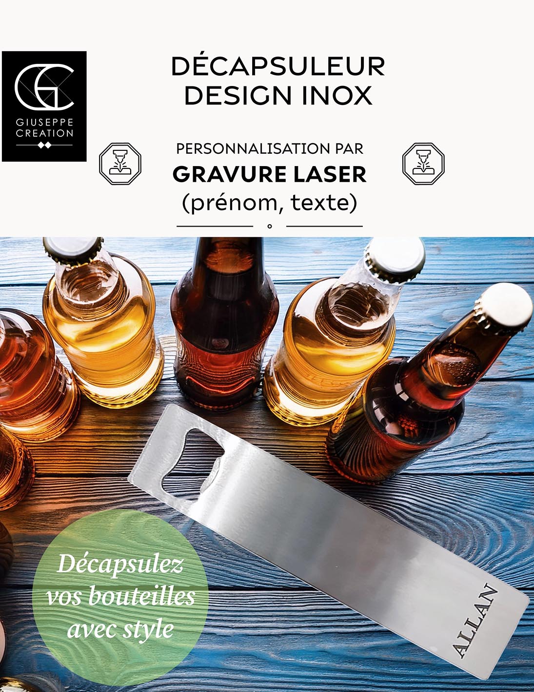 DÉCAPSULEUR INOX DESIGN