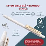 PRO-PENNA-stylo-ecologique-canne-de-ble-bambou-personnalisé-fournisseur-francais-artisan-goodies-gravure-laser-publicitaire-article-bureau-notes-professionnel