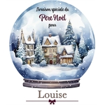 design pour Hotte de Noel boule de neige personnalisée avec prénom