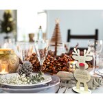Renne personnalisé comme marque place du repas de noel