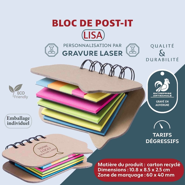 PRO-LISA-Bloc-post-it-personnalisé-fournisseur-francais-goodies-gravure-laser-publicitaire-article-bureau-notes-professionnel