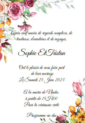 faire part fleur pastel
