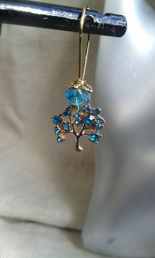 Boucles D'oreilles Dormeuses – Argenté, CZ Bleu Ovale, Pierre De Lune Synthétique, SB9