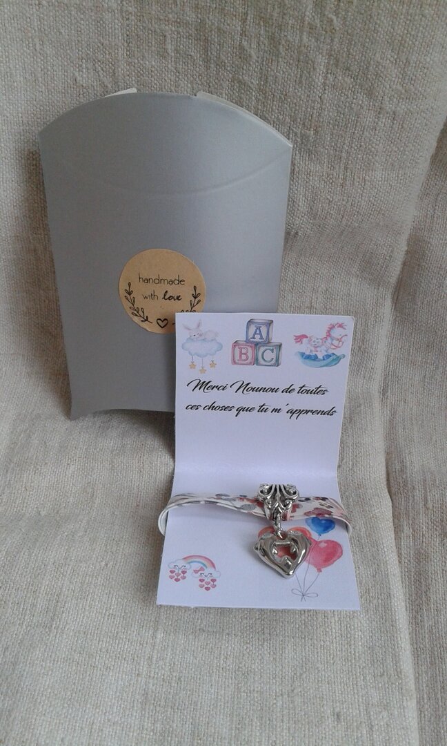 Bracelet Nounou Argent - Cadeau Original Nounou, Merci Nounou Fin De Contrat, Anniversaire Ou Noël Avec Message Gravé