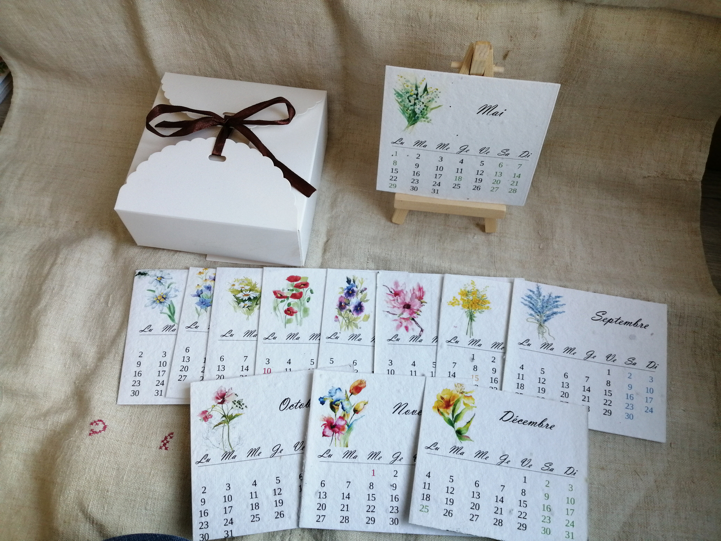 Petit Calendrier Planter 2024 Avec Chevalet Et Boite Mod Le Fleur   Img 20221020 170802 