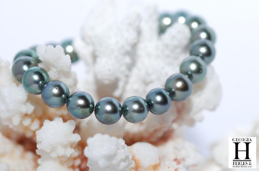 Bracelet Princesse perles de tahiti Pinky Almond Green (2)