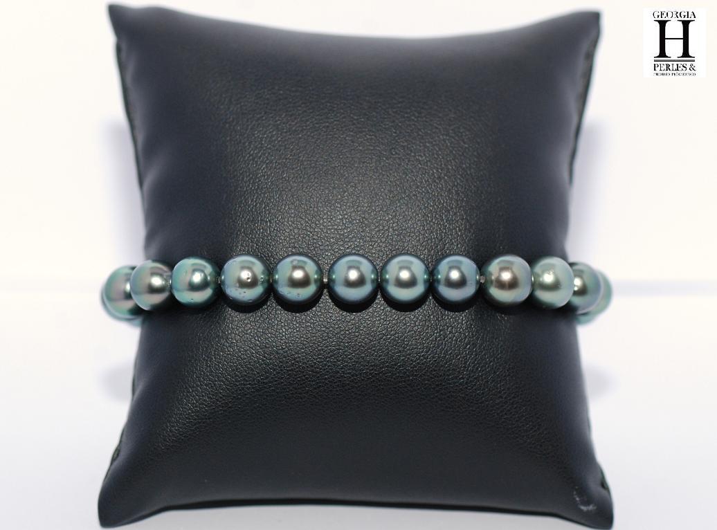 Bracelet Princesse perles de tahiti Pinky Almond Green (6)