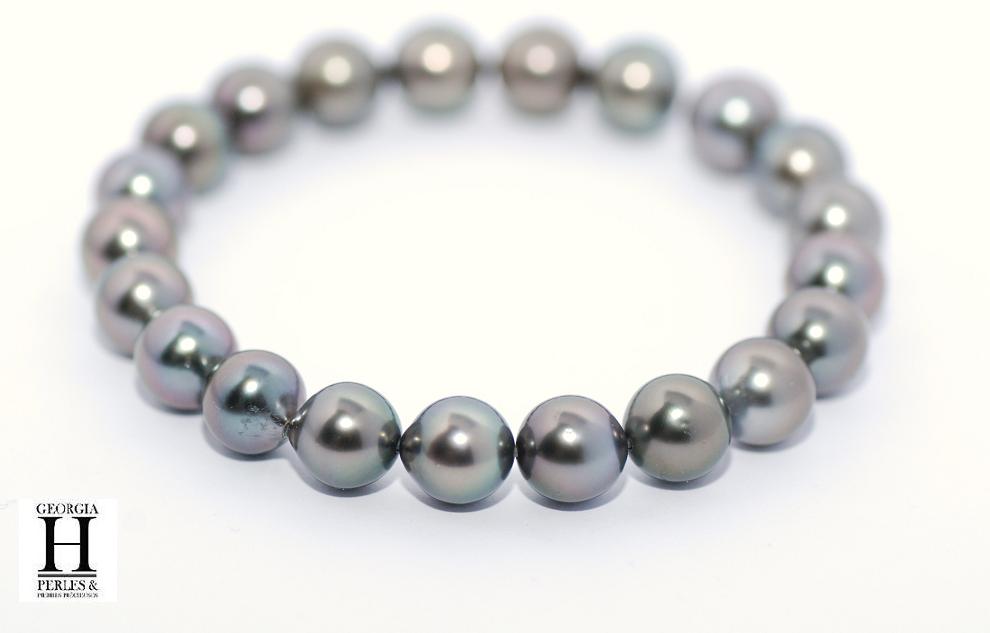 Bracelet Princesse perles de tahiti Almond Green (4)