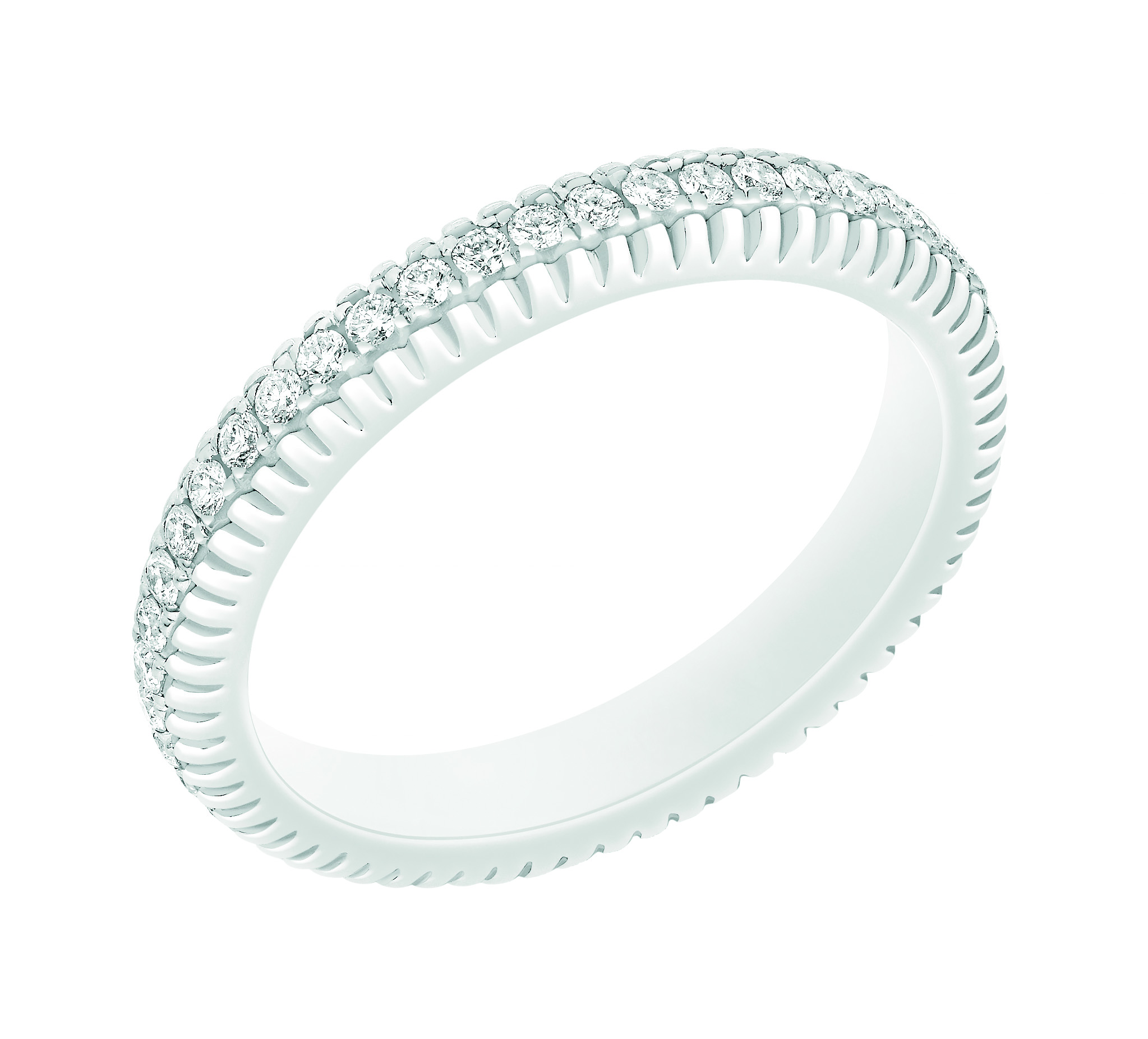 10. Fabergé Diamond White Gold Fluted Band