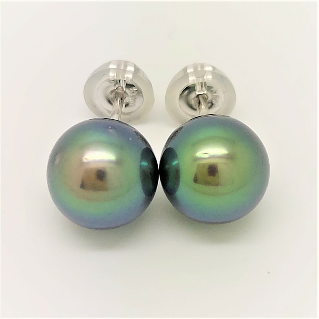 Boucles D'oreilles Dormeuses Avec Perles De Tahiti 9mm – Occasion – Photo Illustrative Possible