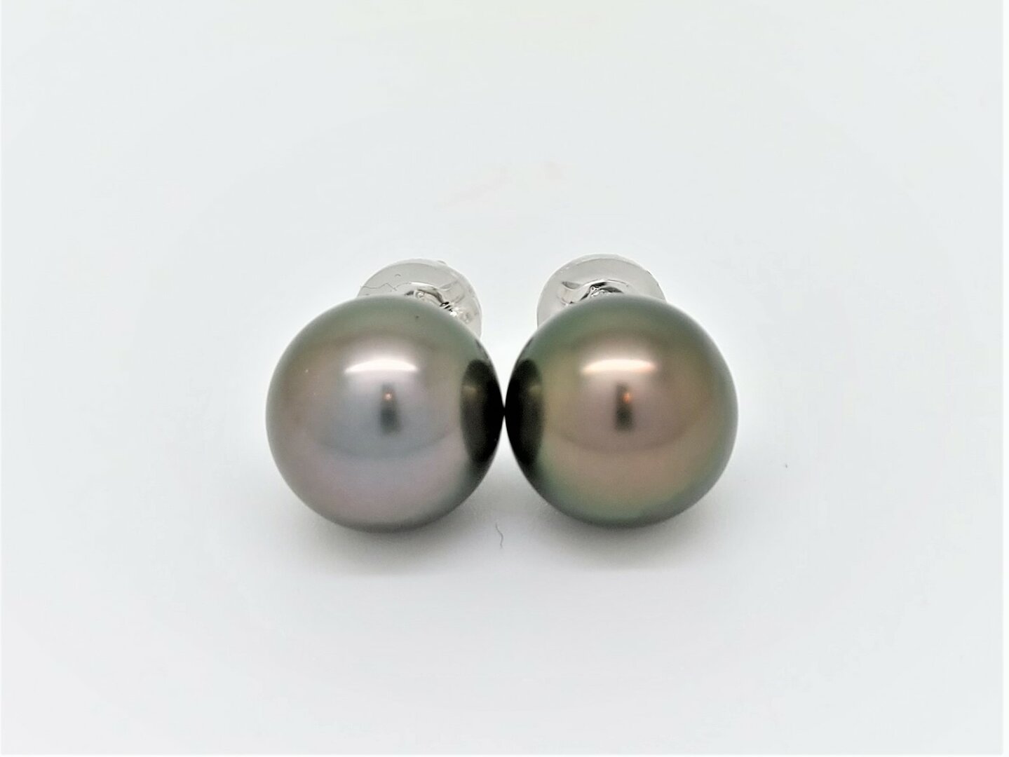 Boucles D'oreilles Clous Perles Noires Tahiti - Coquillage Ton Paon, Plaqué Or, Neuves Avec étiquettes