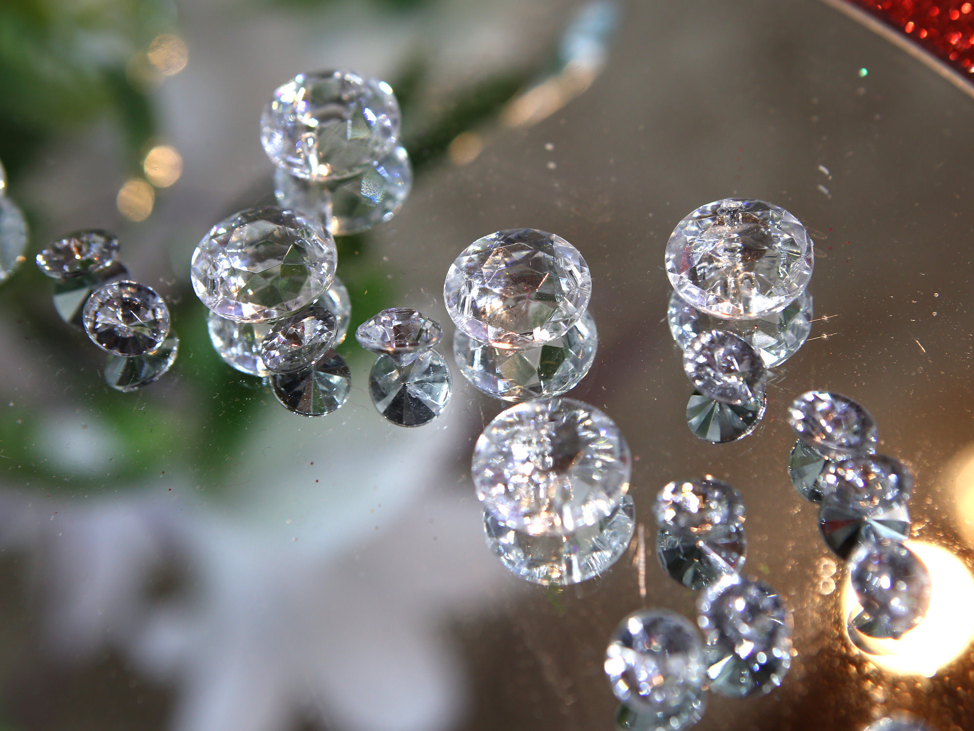 Paquet de 385 billes diamants plat décoration table de mariage MDT18
