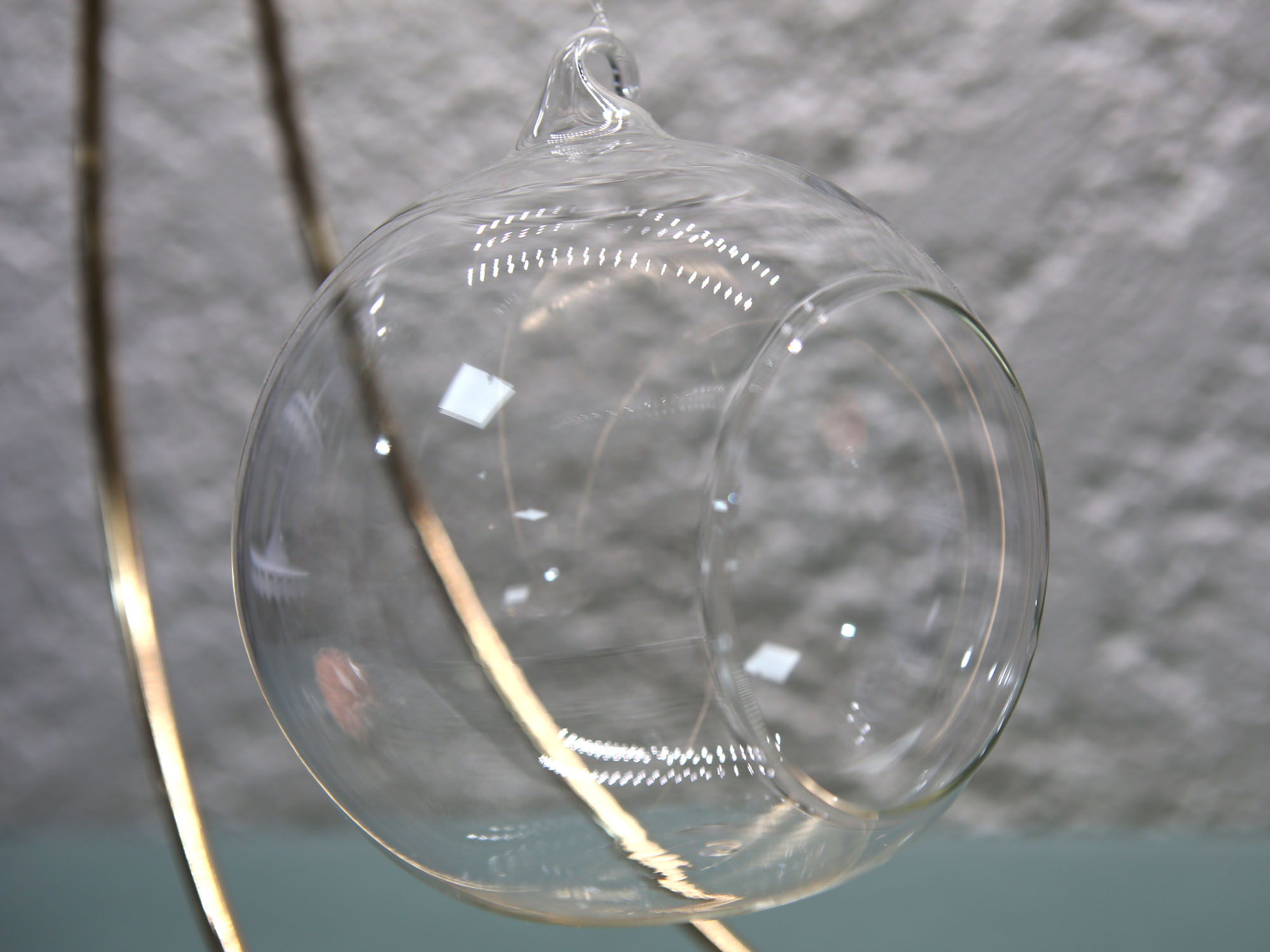 Location une boule en verre ouverte déco suspendue 12 cm