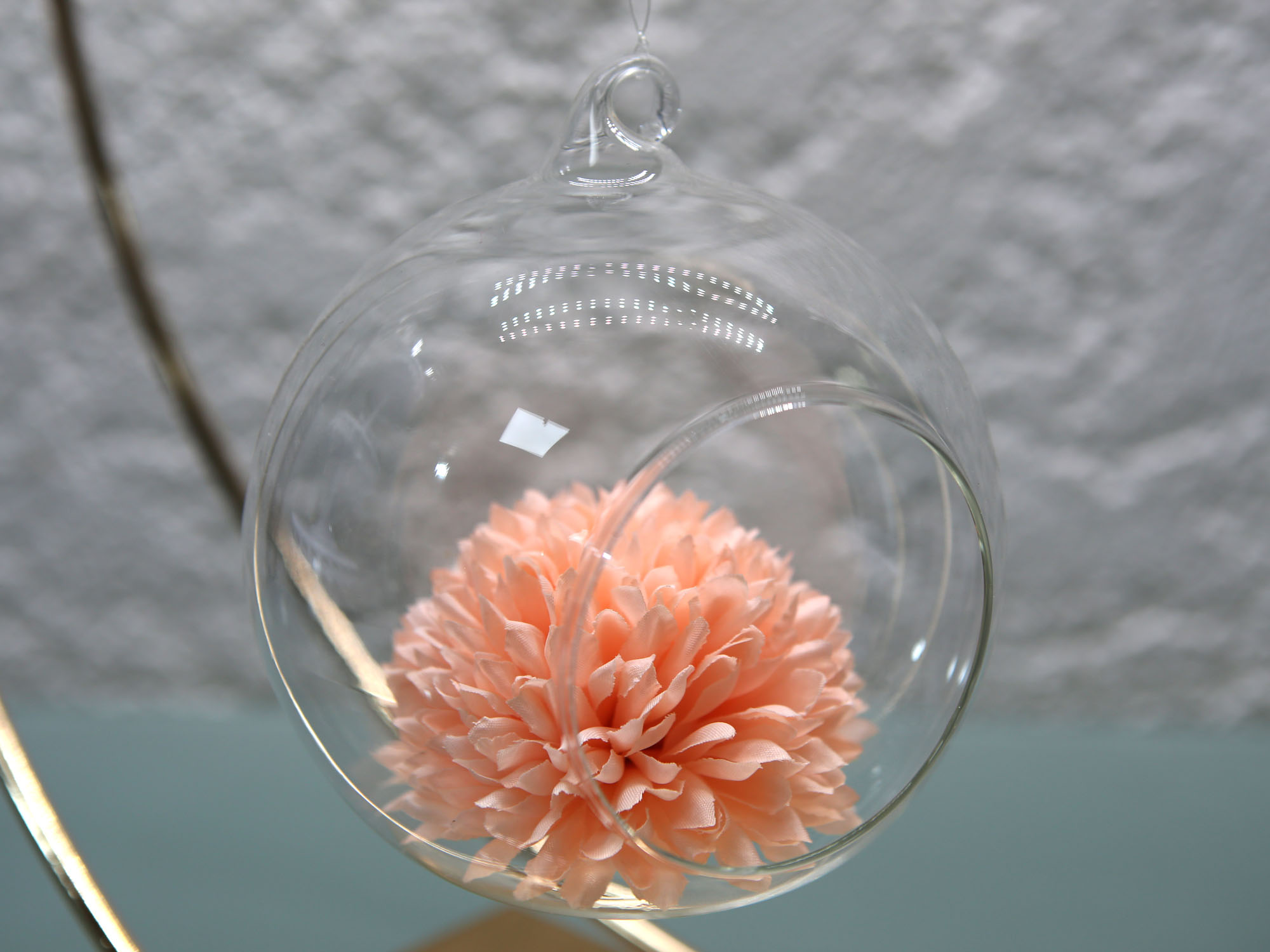 Boule en verre ouverte déco suspendue 12 cm