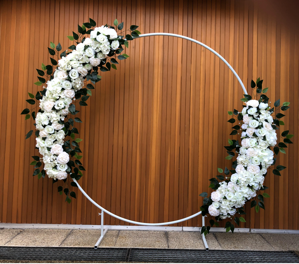 Arche rond 1.5 m en métal pour cérémonie mariage blanc