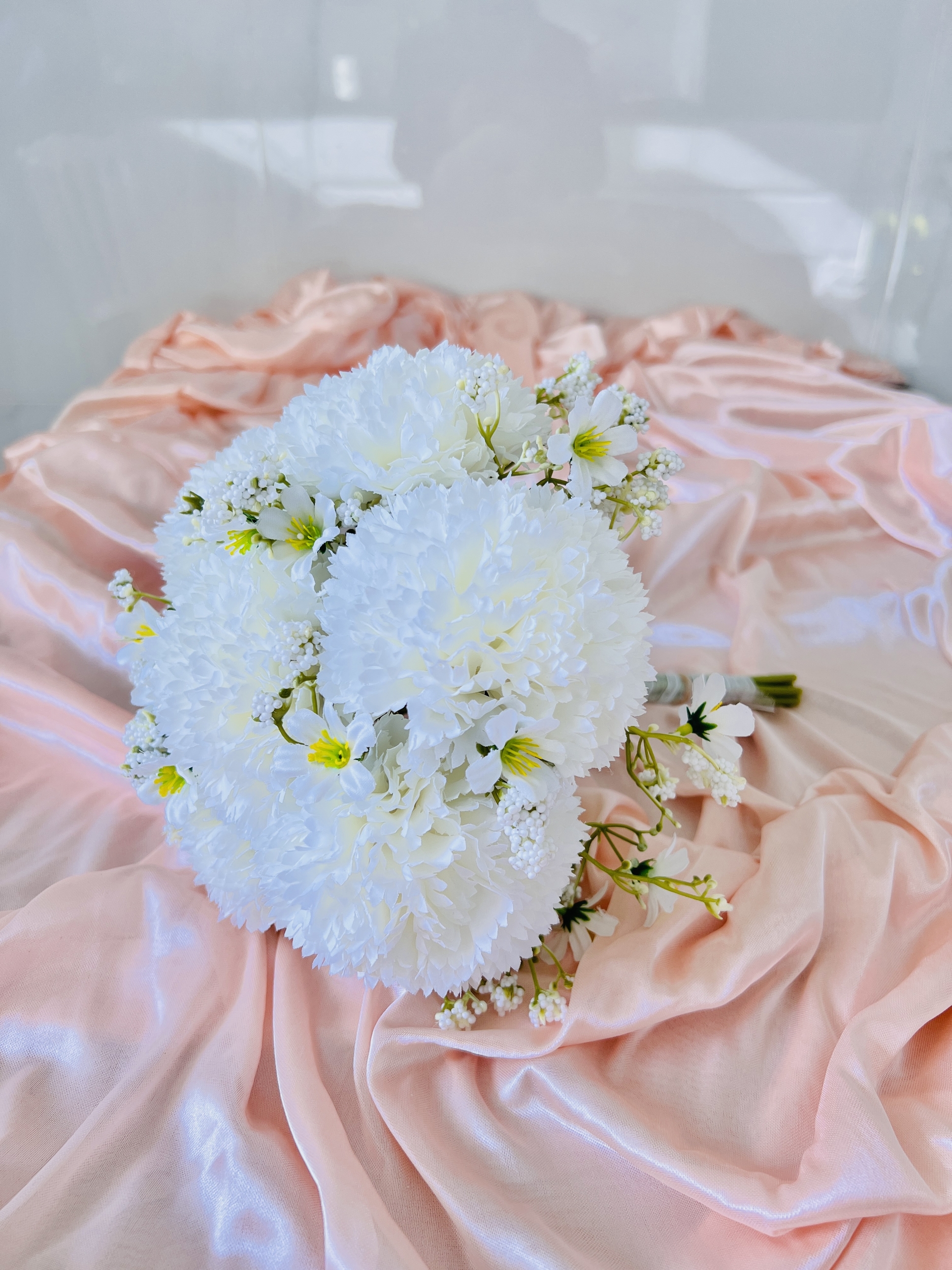 Bouquet de mariée fleur artificiel blanc ivoire