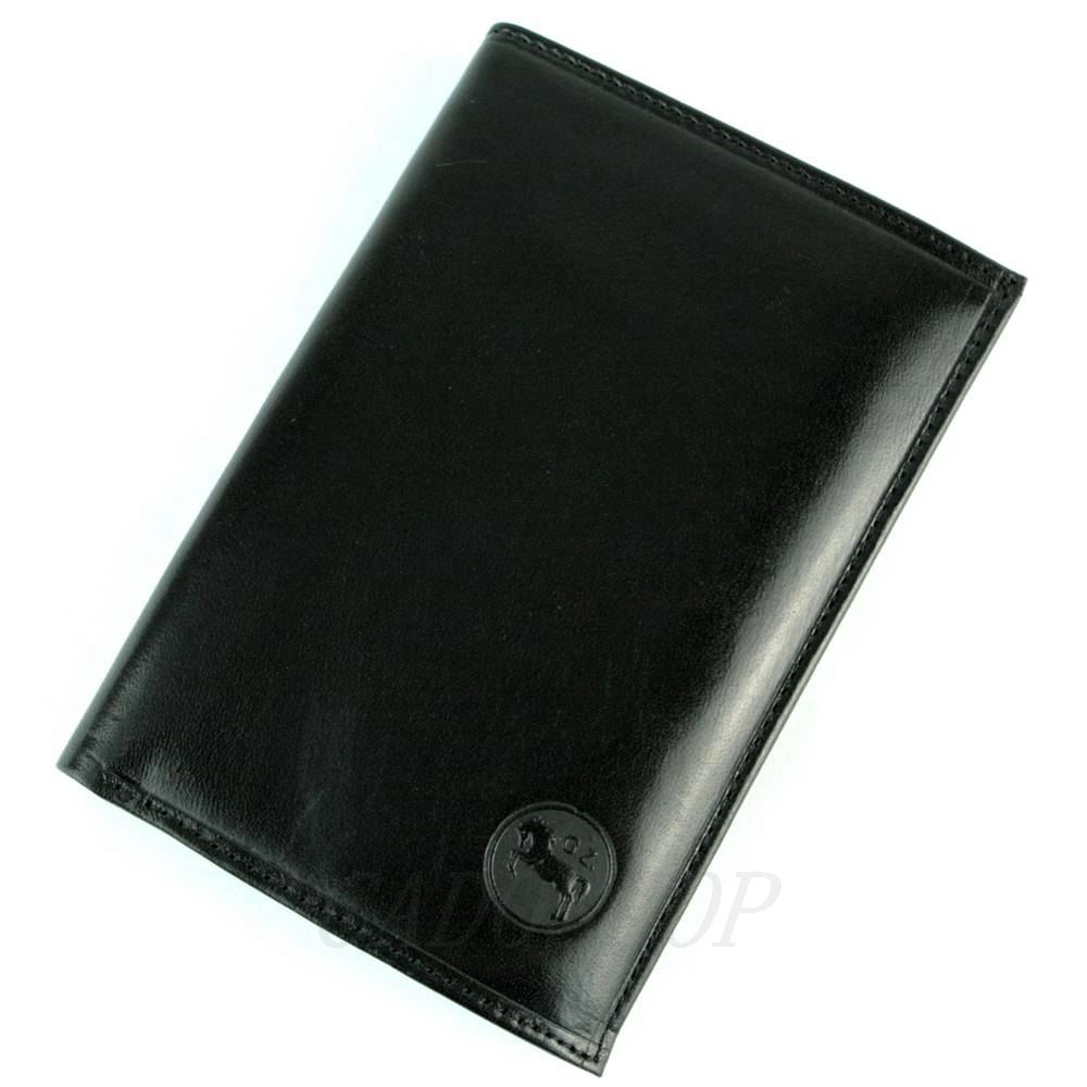 Portefeuille porte cartes 3 volets cuir vachette GZ0007 Noir
