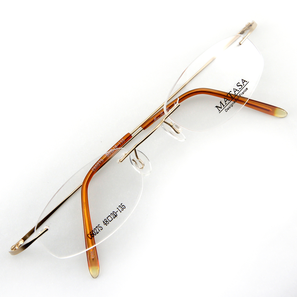 Monture de lunettes de vue percée invisible LC6027 Doré