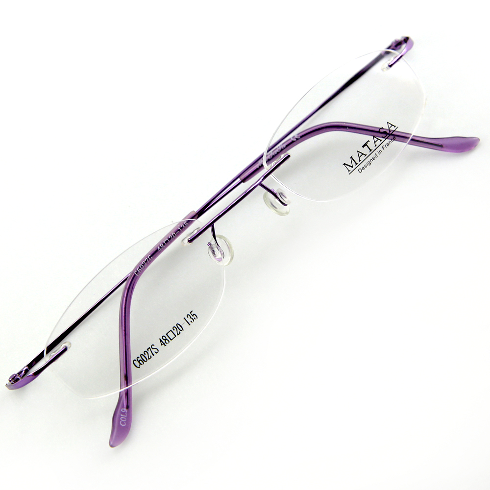 Monture de lunettes de vue percée invisible LC6027 Parme
