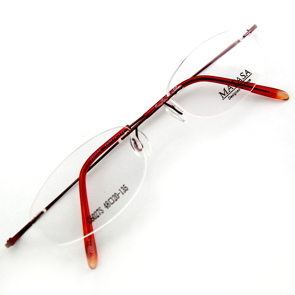Monture de lunettes de vue percée invisible LC6027 Rouge bordeaux